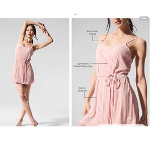 ALO yoga micro Plisse game on Women's tennis Dress Pink Quartz Small-NWT
